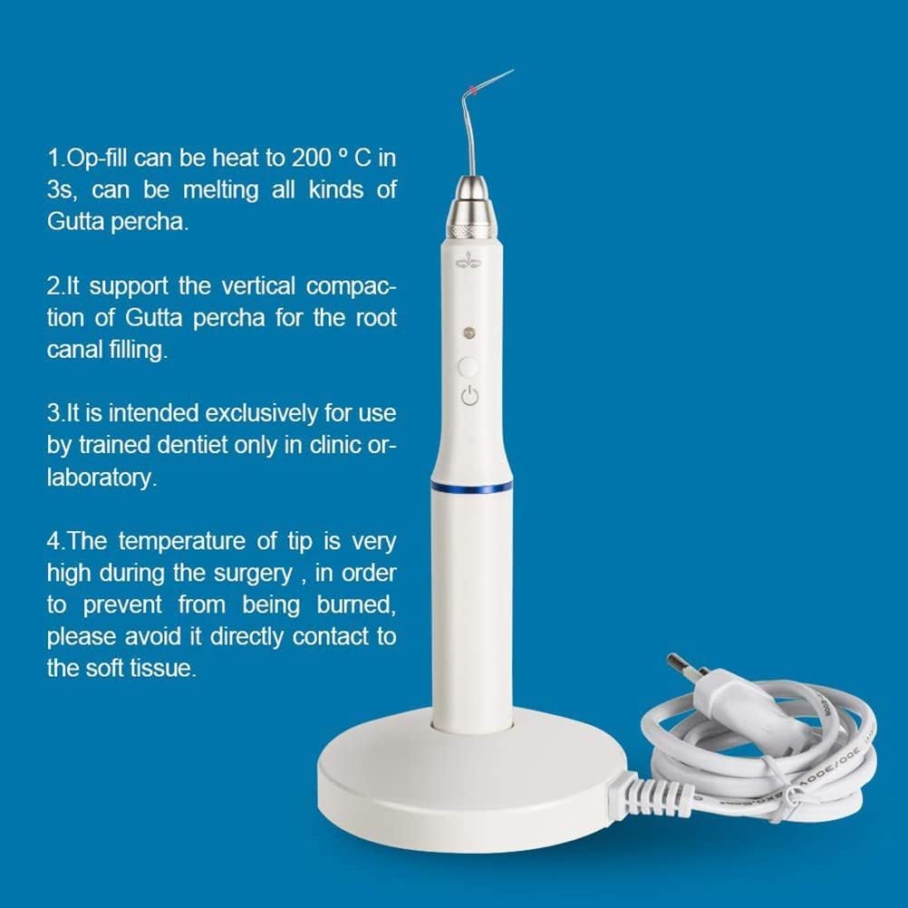 Taglierina per Guttaperca Dentale Wireless A 4 Punte Penna Riscaldata Senza Fili Strumento per L'igiene Orale con Dock di Ricarica Denti Penna per Sistema di Otturazione in Guttaperca