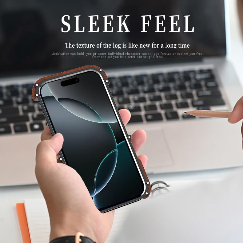 Coque iPhone 16 Pro Max en métal et silicone noir, l'élégance rigide