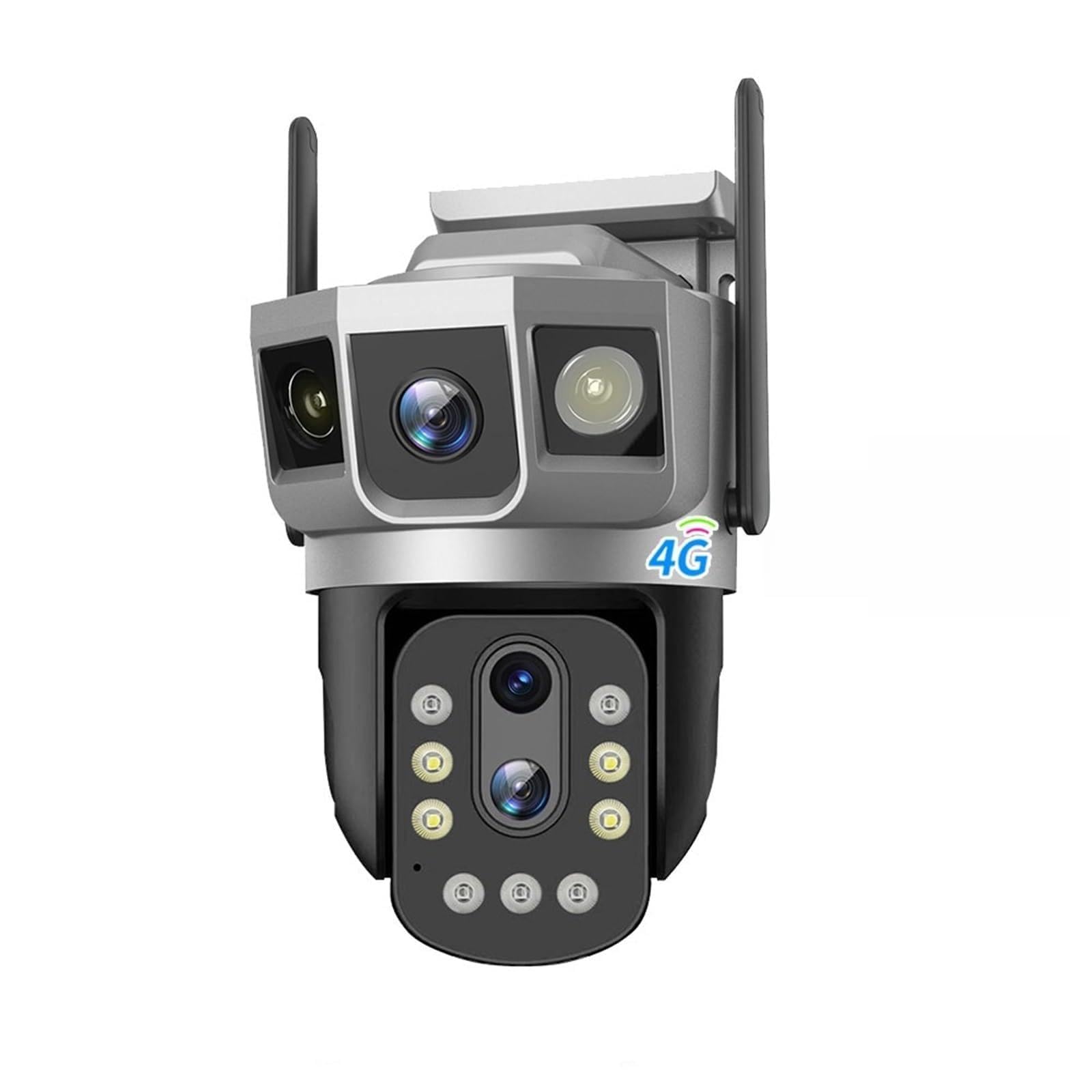 JVDDI IP Camera 4MP 6K Triple Screens Optical Zoom PTZ Motion Detect Color Night Vision Security Monitor(Camera NO Card)