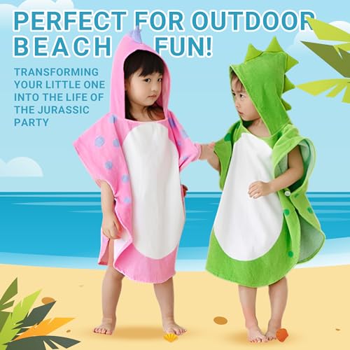 Image of MICHLEY Cotton Baby Bath Towel with Hood Animal Pattern Poncho Towels for 0-8 Years