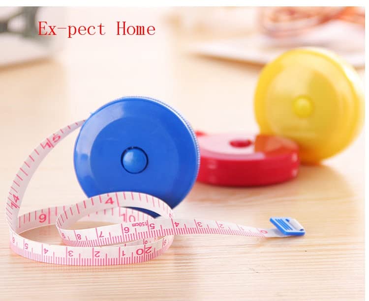 300pcs 1.5m Retractable Ruler Small Round Tape Measure 60inch Plastic Measuring Tape