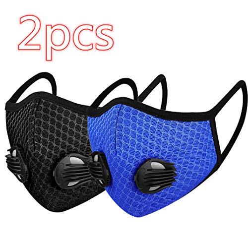 Cycling Face Bandanas, with 2 Breathing valve for Adults, Haze Dust Face Health