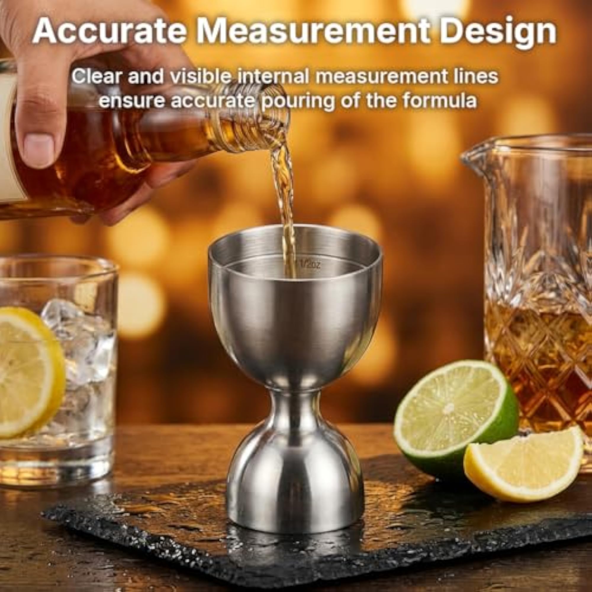 Cocktail Measuring Jigger with Measurement Lines