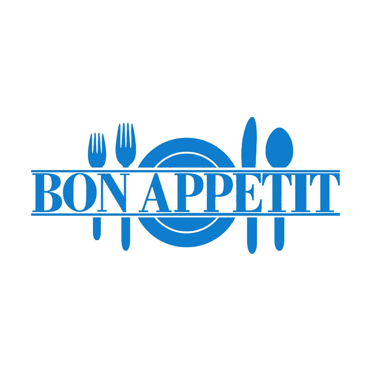 Bon Appetit Quotes Wall Sticker Art Decals Living Room Kitchen Restaurant Vinyl Decoration Knife and Fork Wall Mural Decal Small - 25x60cm โ image 1