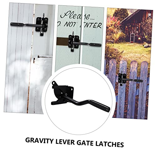 TOYANDONA 自動重力レバー フェンスゲートロック ポストマウント式 高耐久 木製フェンス対応 ペット 防犯用 ガーデンプール囲い鍵