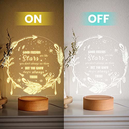 Graduation Gifts, Best Friend Night Light Gifts - Long Distance Friendship Gifts For Bff, Bestfriend, Besties - Birthday Gift, Going Away Gifts, Housewarming Gift, Usb Powered Acrylic Night Light #TOP7