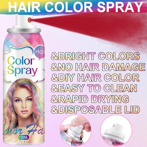 Spray Temporal de Color para Cabello Fired Red 120 ML miniatura 2