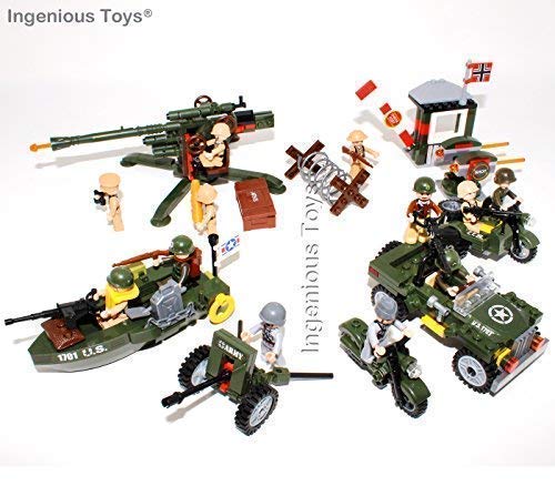 Ingenious Toys 4 Scatola Set Militare with 12 Soldato Mini Personaggi/Costruzioni Set #A701-4