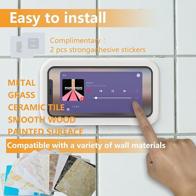 Image of Shower Phone Holder | Waterproof Bathroom Mobile Phone Holder | Anti-Fog Case for Shower | Wall Mountable