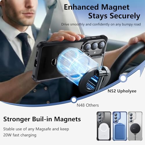 Funda Samsung Galaxy S26 Upholyee transparente con soporte magnético de 360 grados 3