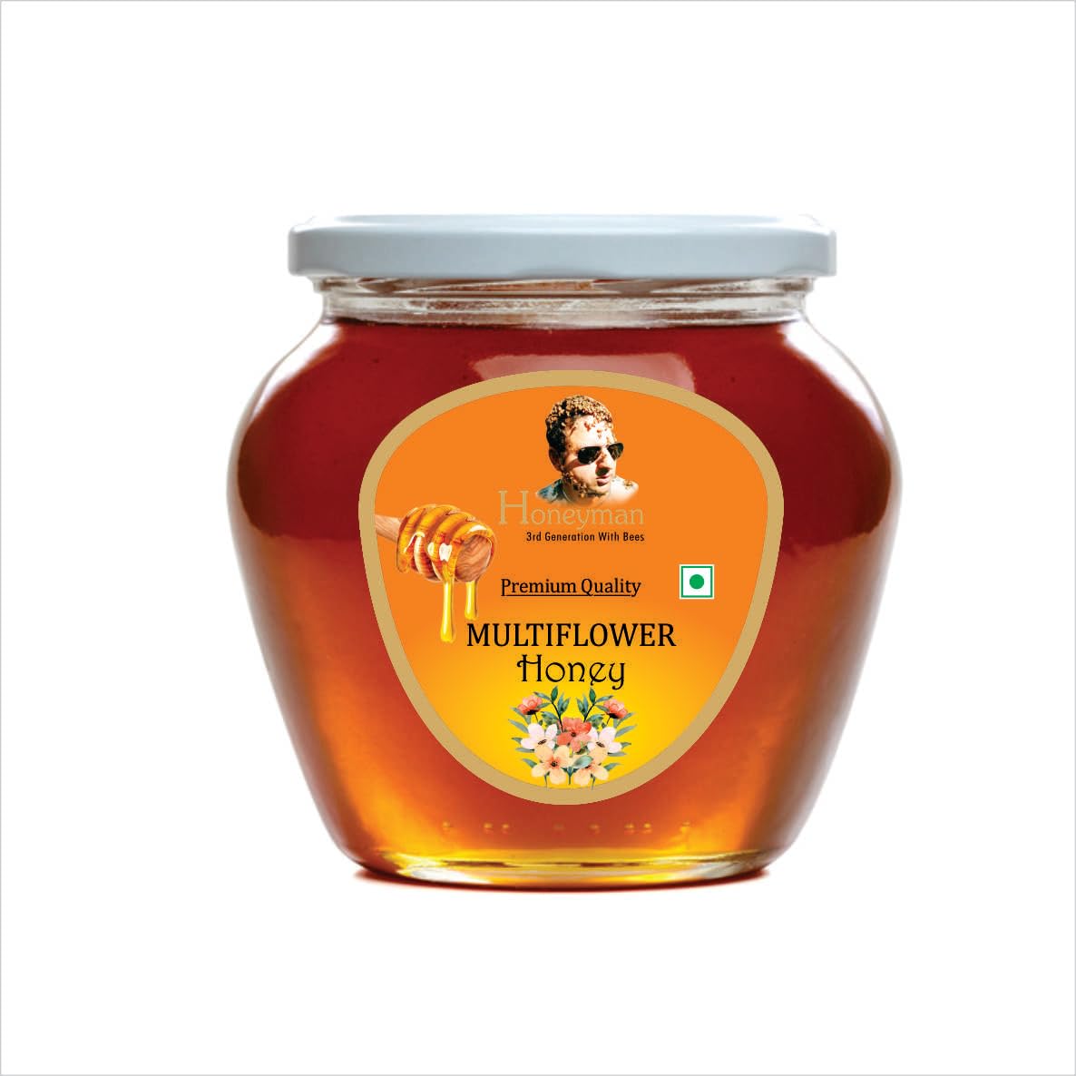 HONEYMAN 100% Pure Multi-Flower Honey | Rich Taste | No Additives | Chemical Free | Natural Honey | Glass Jar |700 GM