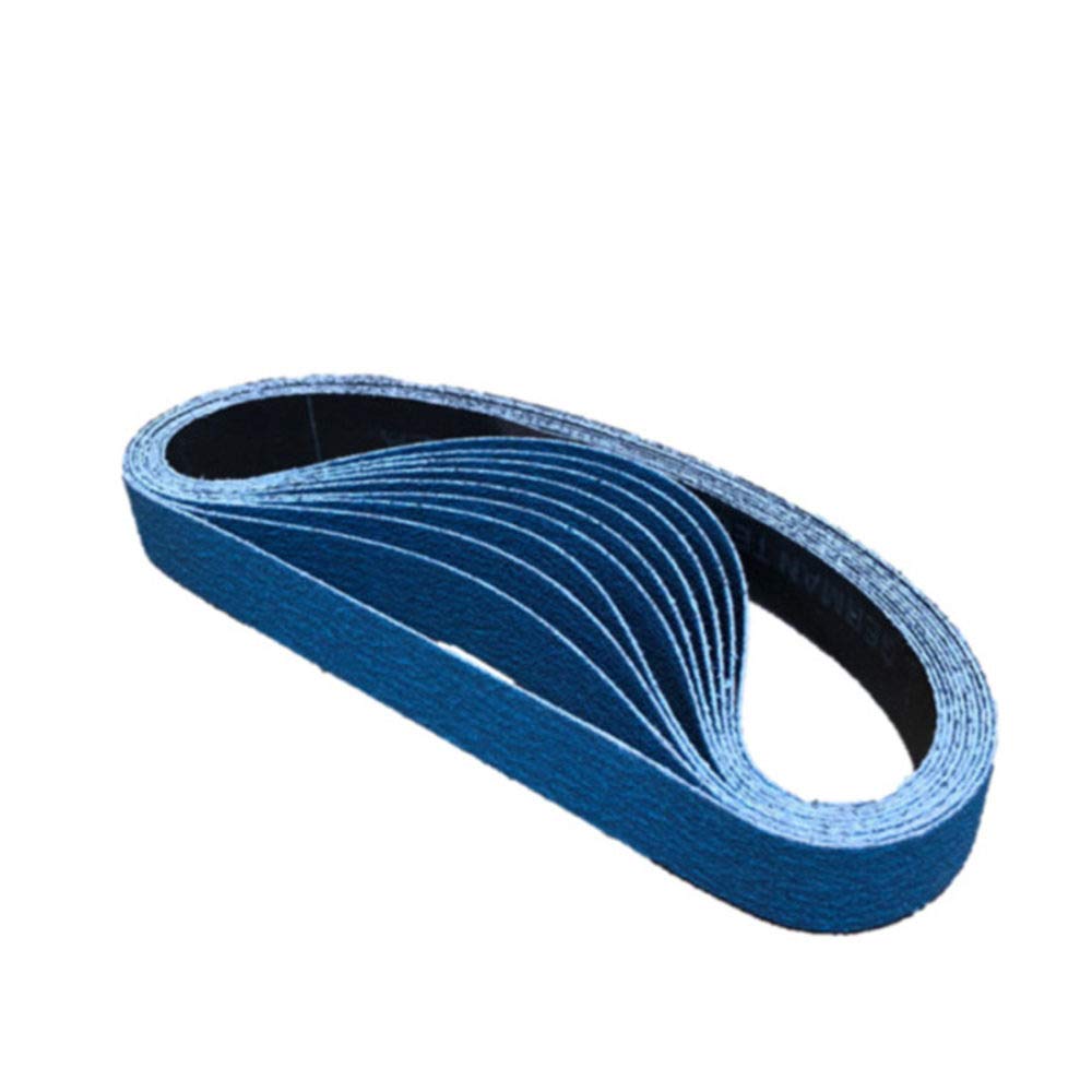 Cinturón de Lijado, Cinturones de Lijado Mandril d 10 piezas de banda de lijado abrasiva de 20 x 520 mm, lijadora de circonita, lijadora de banda, grano 40/60/80/120(10pcs 120grit)