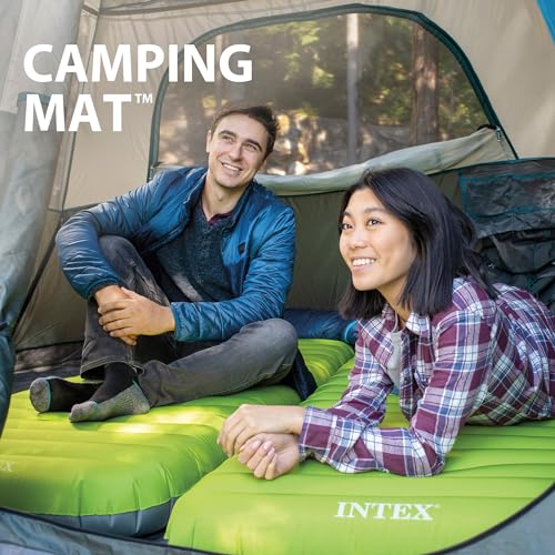 Intex Premaire Dura-Beam Camping Mat w/ USB150, Inflated Size: 76cm x 1.91m x 17cm (64097NP), Multi-color, Talla unica - Image 2