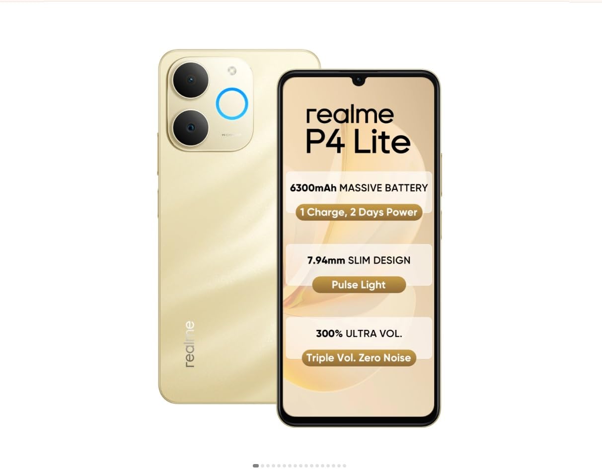 realme P4 Lite Smartphone, 4GB RAM, 64GB Storage, Beach Gold-image-47