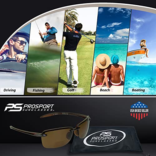 Prosport Polarized Bifocal Reading Brown Framed Arms, Brown Lens Sunglasses +2.50. Nearly Invisible Reader Line For Men And Women #TOP5