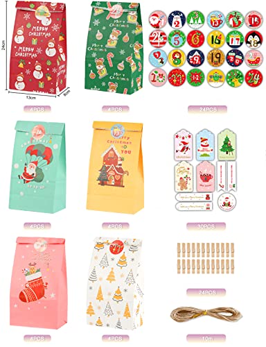 24-pcs-Sacchetti-Regalo-Natale-Sacchetti-Carta-Kraft-con-Adesivi-Etichette-Corda-Cotone-e-Clip-Sacchetto-di-Carta-Calendario-Dellavvento-Borsa-Regalo-Imballaggio-Caramella-24-x-3-x-8cm