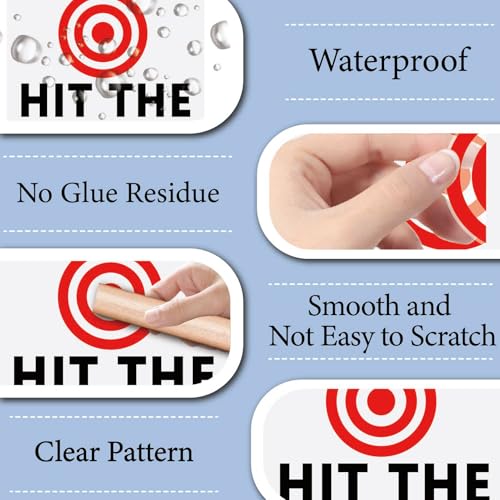 GORGECRAFT 10 Bogen „Hit The Target“ Toilettenaufkleber Zielschieß Urinaufkleber Rote Zielscheibe Mit Ziellinienmuster Pinkeltraining Wasserdichte PVC Aufkleber Für Toilette Töpfchen Urinal Waschräume