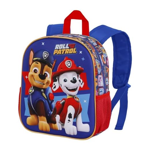 Paw Patrol Patrulla Canina-Mochila 3D Pequeña, 26 x 31 cm, Capacidad 8.5 L, Multicolor Duty