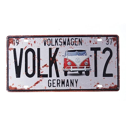 Image of Eazywagon Vol wagen VOLK T2 Multipurpose Metal Signs - License Wall Plate, Decorative Car Tag - Ideal for Cafe, Restaurant, Shop, Home, Hotel, Club, Office, Living Area