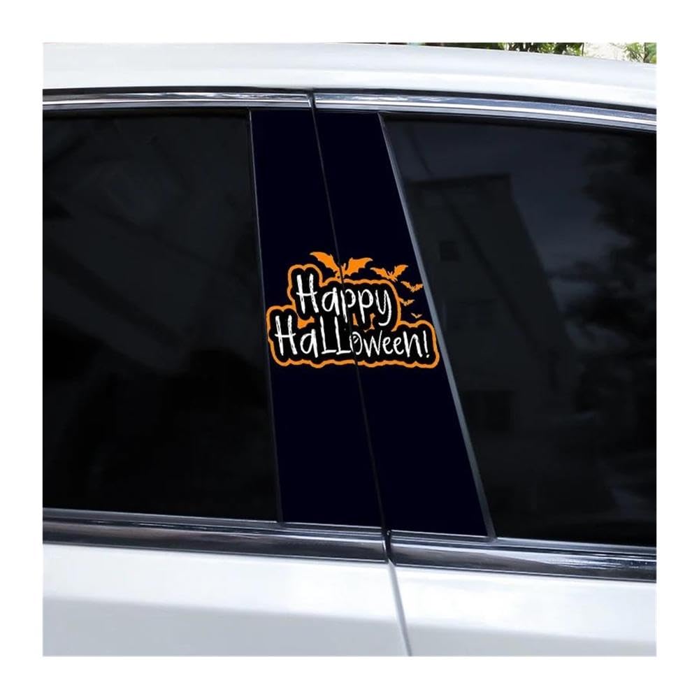 Body Parts 2pcs Halloween in English Car Center Column Sticker DIY Car B-Pillar Decorative Decals(Type A)