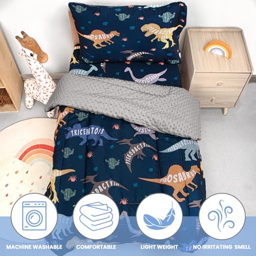 Image of 4 Piece Toddler Bedding Set, Plush Minky Crib Bedding Set