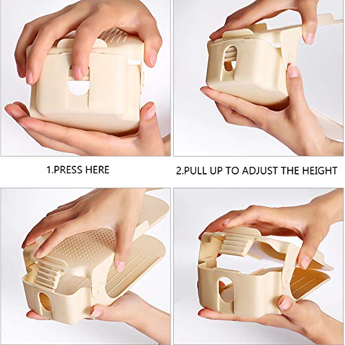 Pengke Shoe Slots Space Saver For Closet Organization,Adjustable Shoe Stacker Space Saver For Double Deck Shoe Rack Holder,Blue Pack Of 10 #TOP3