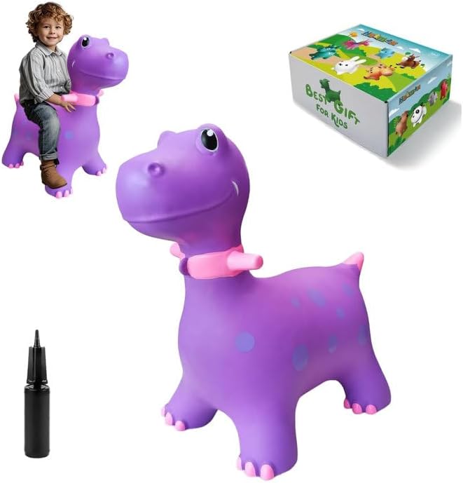 HotMax Caballo hinchable, juguetes de tolva de dinosaurio para niños, juguetes inflables de animales hinchables para niños pequeños, caballo