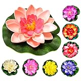 Fleurs d'étang de simulation - ces fleurs de simulation flottantes peuvent être placées dans un étang avec d'autres plantes aquatiques pour créer un effet époustouflant, lotus à sept feuilles