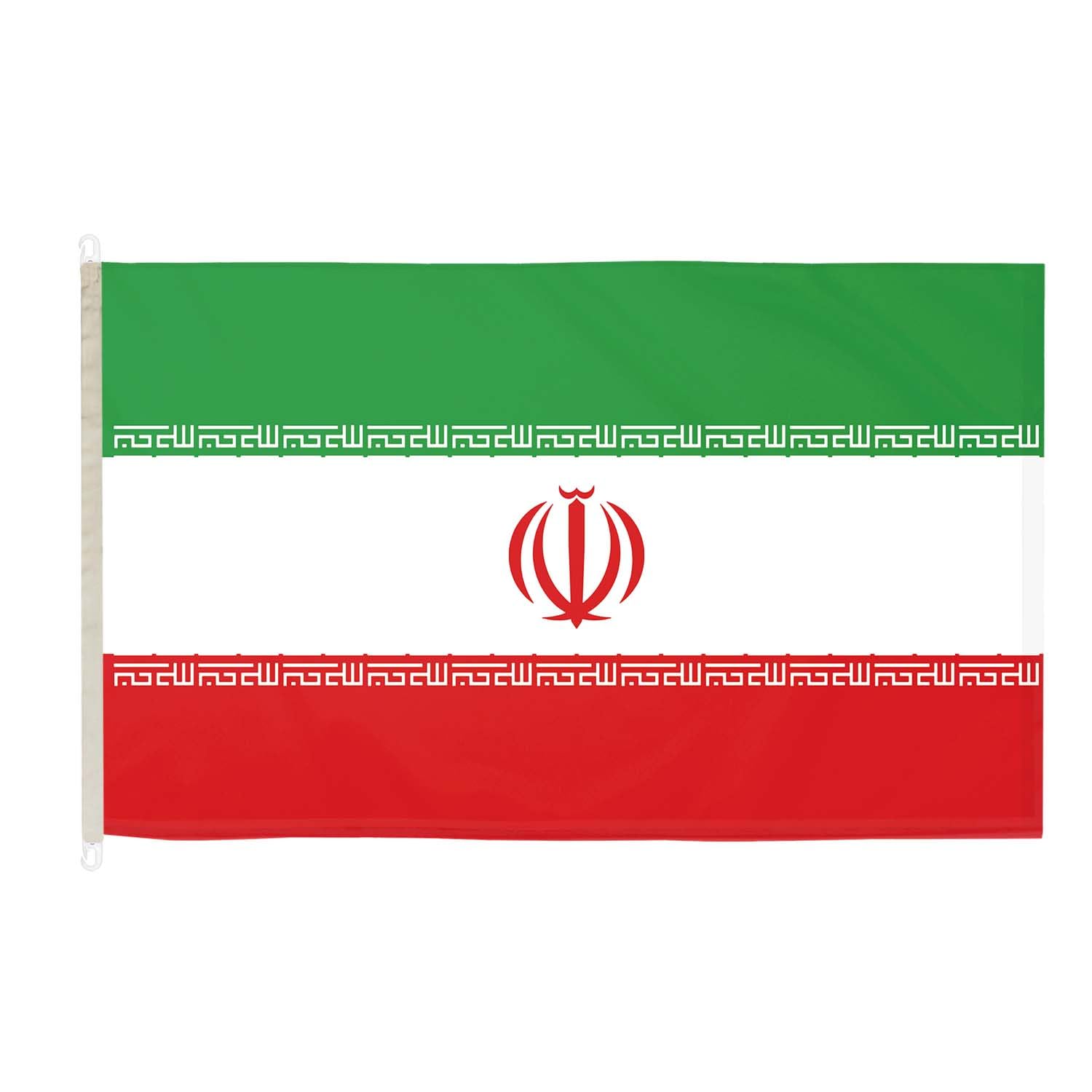 Iran DuraFlag with Clips 5ft x 3ft Premium Quality Flag 150cm x 90cm, 5ft x 3ft (150cm x 90cm)