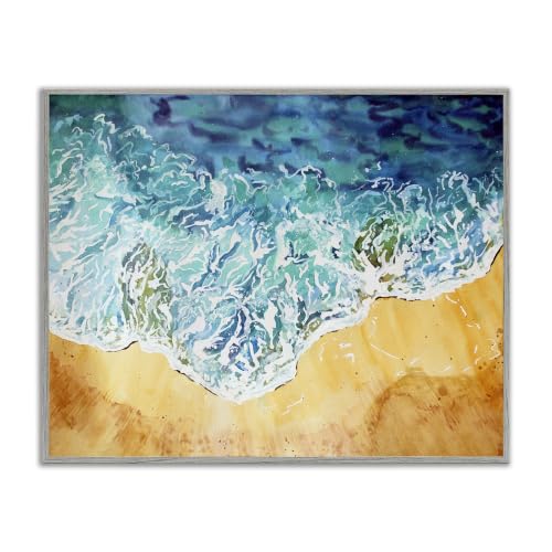 Aerial Wave Splash Shoreline, 11 x 14 Inch Framed Giclée Print