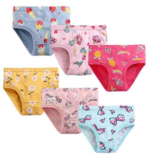 Sladatona Little Girls'soft Cotton Underwear Unicorn Mermaid Comfort Panties Toddler Briefs 5/6Yrs Pink #TOP15