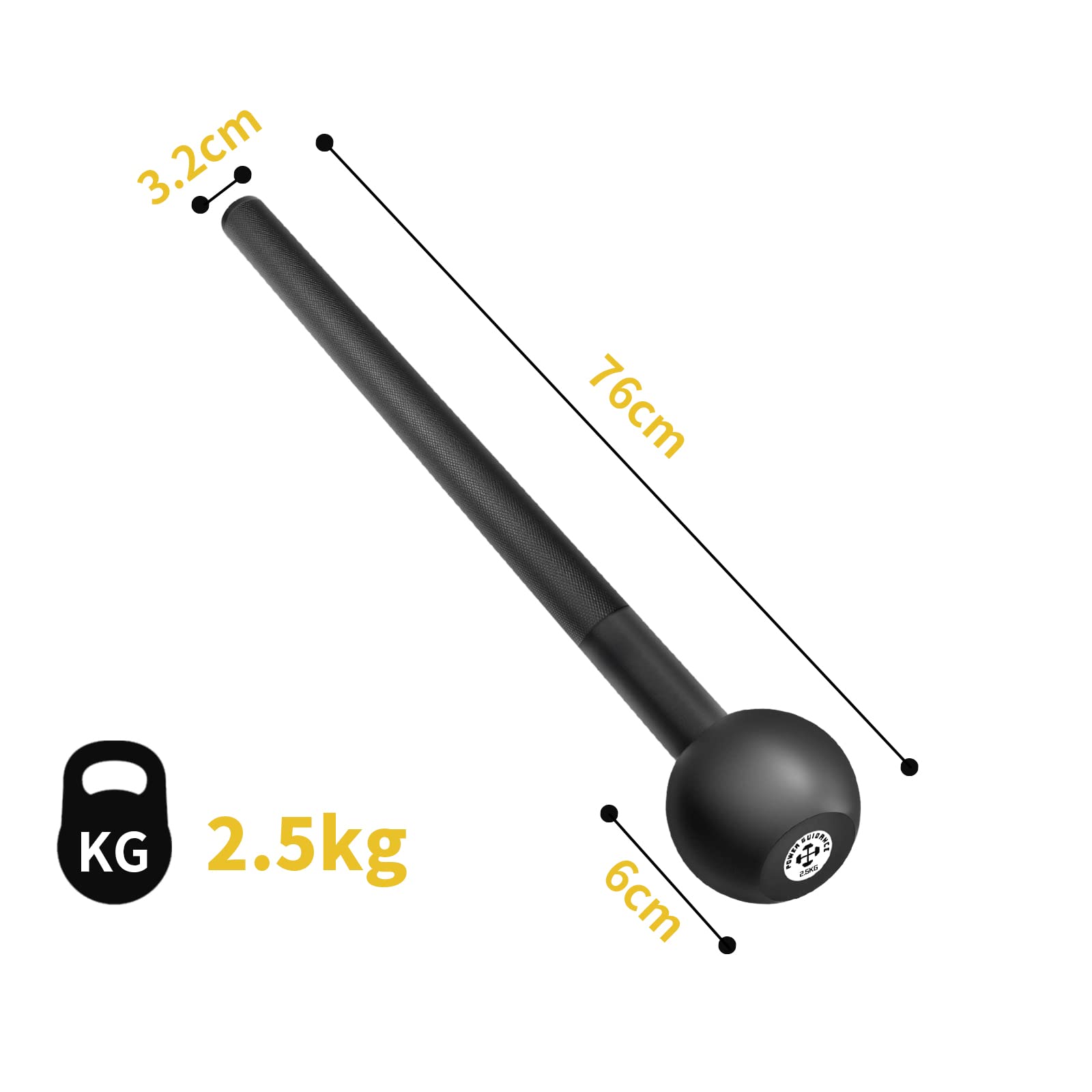 POWER GUIDANCE Mace Bell Martillo de Entrenamiento Clubbell 2.5-12.5kg