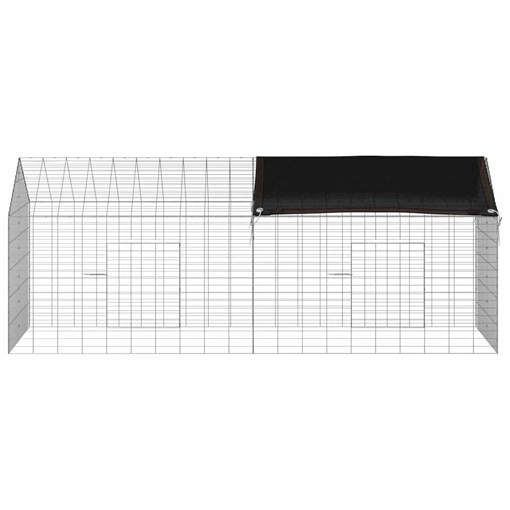 Hasenkäfig Silber 200 x 78 x 78 cm verzinkter Stahl - Robustes Freigehege für Kaninchen und Hasen, Stabiler Kaninchenkäfig für Garten und Terrasse im Außenbereich