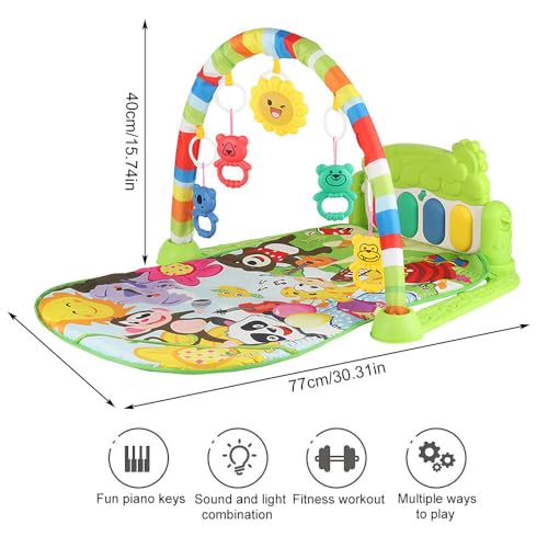 CJBIN-Piano-Gym-Spieldecke-mit-Spielzeug-Baby-Spieldecke-mit-Spielbogen-Krabbeldecke-mit-Musik-und-Lichtern-Babyspielzeug-fur-Kleinkinder-ab-der-Geburt