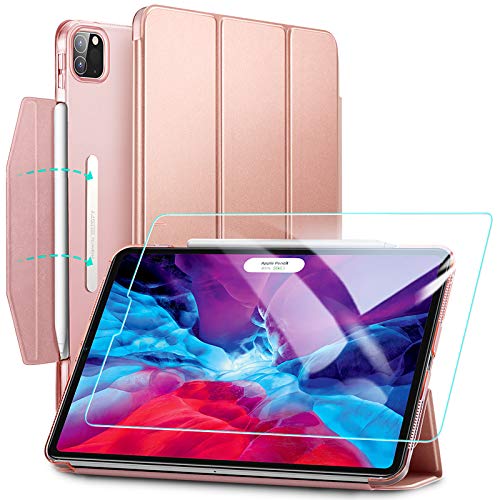 Ipad Pro 12.9 2020 ESR Yippee Trifold Smart Case with Screen Protector for iPad Pro 12.9 2020, Rose Gold