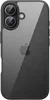 JETech Capa para iPhone 17 6,3 Polegadas, Case Protetora de Telefone à Prova de Choque, Estrutura de TPU Fosco de Cor Sólida, Parte Traseira Transparente Anti-Riscos (Preto)