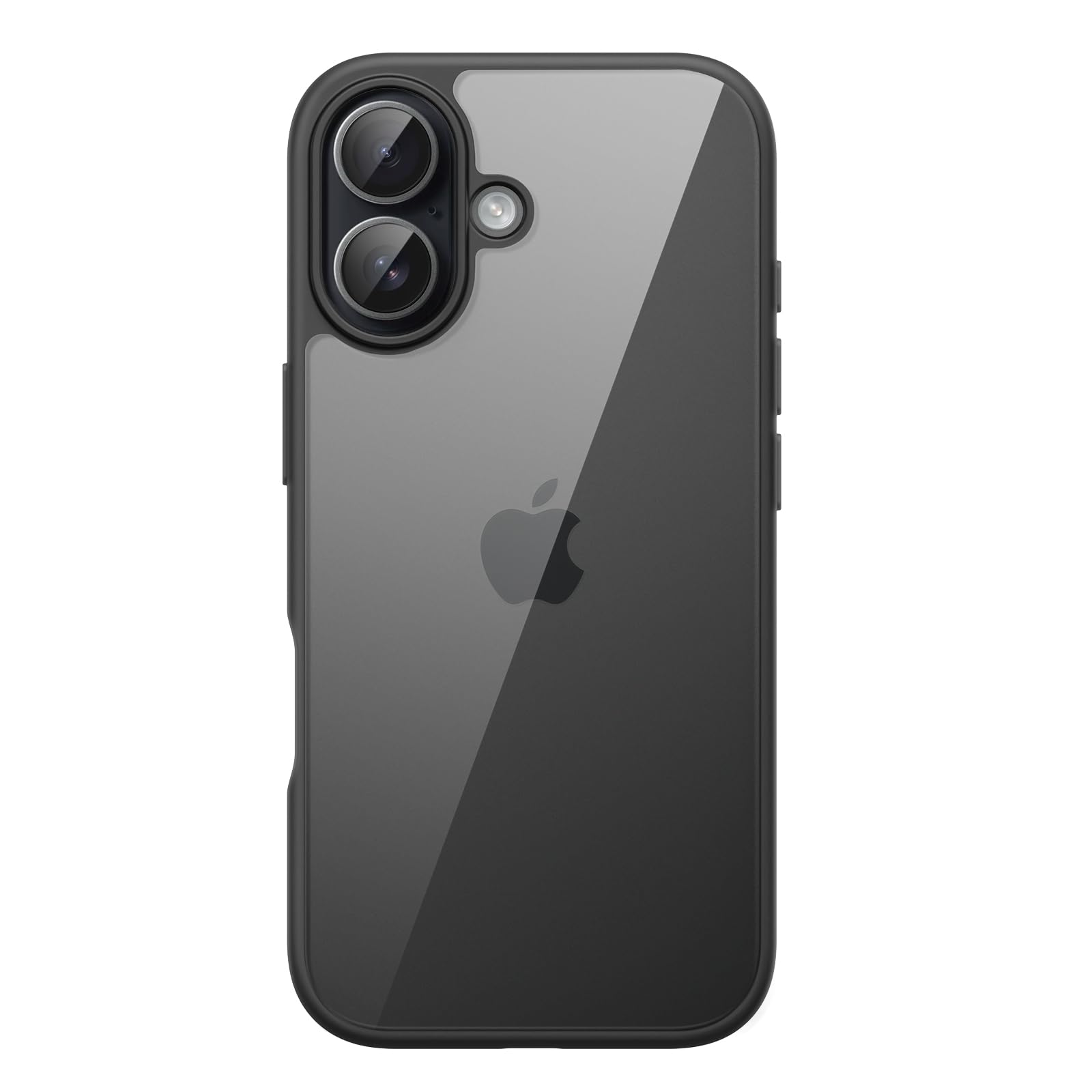 JETech Funda para iPhone 17 6,3 Pulgadas, Carcasa Antigolpes, Marco de TPU Mate Color Sólido, Anti-Arañazos Respaldo Transparente (Negro)