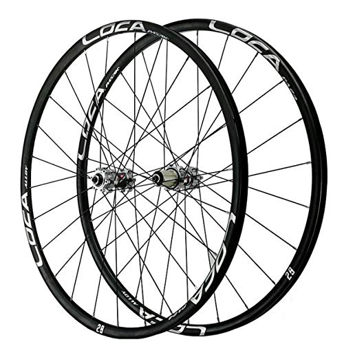 MTB マウンテンバイクホイール26 27.5 29インチ 超軽量 CNCリム ディスクブレーキ 自転車ホイールセット QR 7 8 9 10 11 12速度 カセットフライホイール 24H 1700g (Color : B-Silver, Size :