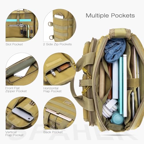 SPAHER Arbeitstasche Laptoptasche 14/15.6/17.3 Zoll Messenger Bag Pilotentasche Aktentasche Taktische Tasche Militär Tasche Tragetasche Schultertasche Geschenk für Männer