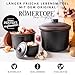 Romertopf Frische-Topf 3er Set - Knoblauch, Zwiebel und Kartoffel Aufbewahrungsbox Keramik - Atmungsaktiver Ton hält Gemüse länger frisch - Schwarz