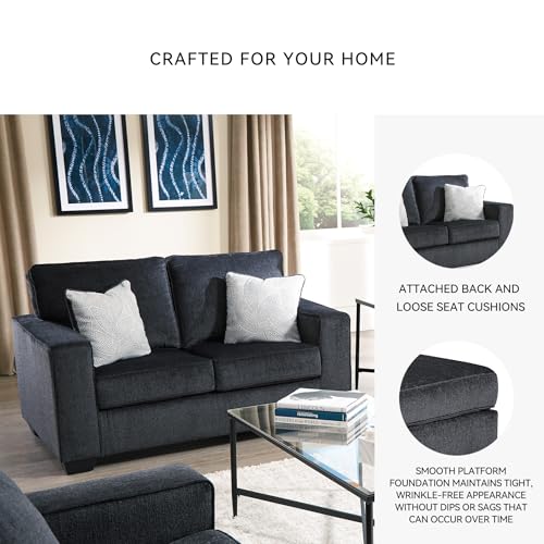 Image of Signature Design by Ashley Altari Small Loveseat, 62-in Couch, Slate Gray