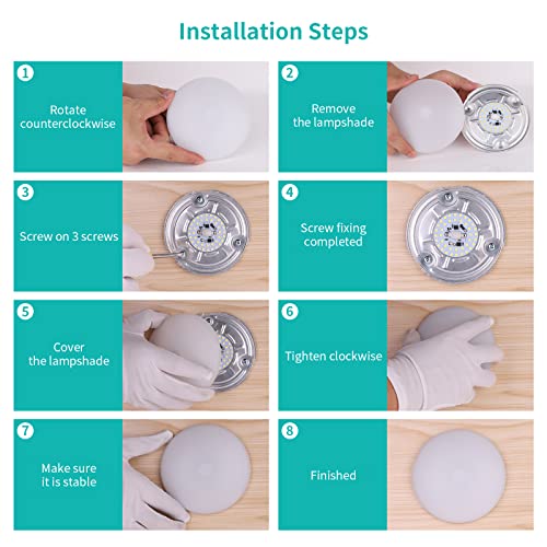 Image of RVZONE 4.5 Inch RV LED Ceiling Puck Light RV Boat Interior Light DC 12V Surface Mount Ceiling Dome Light, 4.5W Panel Downlight for Camper Van Travel Trailer Motorhome (Warm Light, Pack of 5)