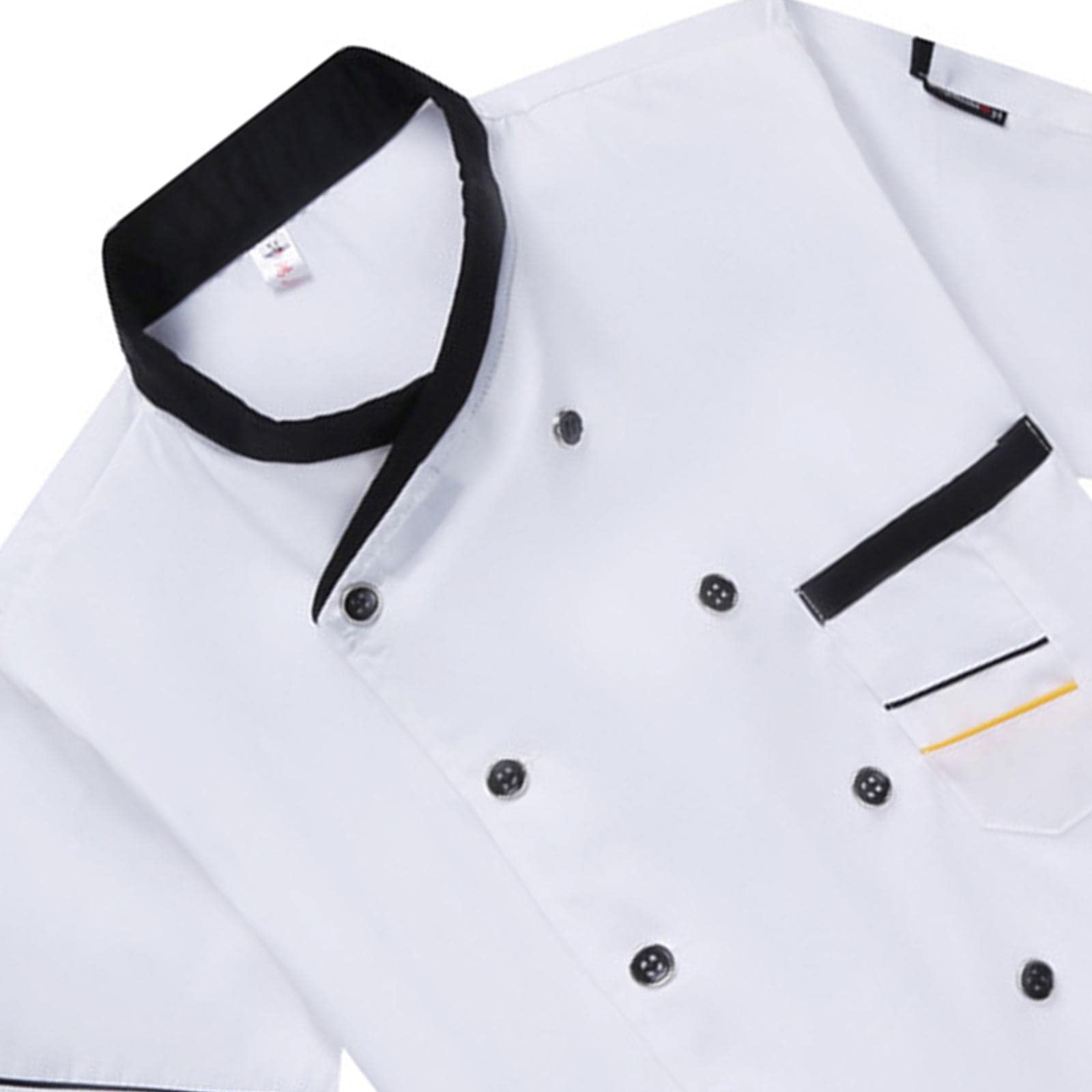Uniforme de chef unisex para camarero, para cocina, hotel, cafetería, talla XL, color blanco