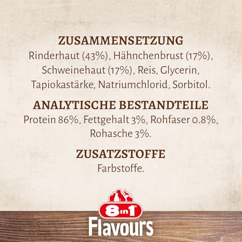 8in1 Triple Flavour Knochen XS - leckere Hundeknochen mit Hähnchenfilet, Schweine- und Rinderhaut, 7 Stück