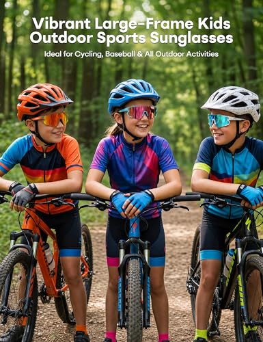 Image of ATTCL Kids Baseball Sunglasses TR90 Lightweight UV400 Youth 8-15 Sports | Ultralight Anti Slip Frame, Reduces Glare, for Cycling, Softball, Outdoors Sun Glasses, UV Protection for Boy Girls
