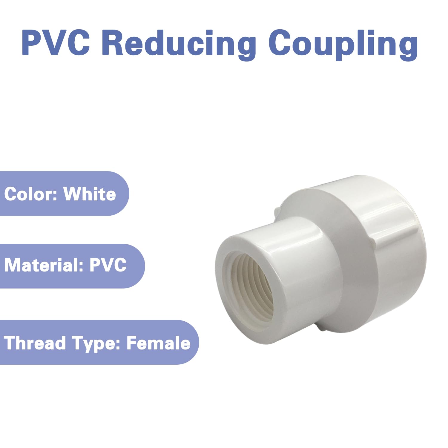 Snapklik.com : Fitvell 1/2 To 1 Inch PVC Reducing Female To Female ...