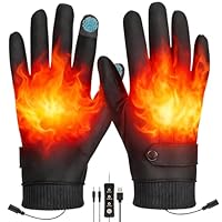 Anpress USB Heated Gloves for Men Women Full Finger Electric Heated Gloves Hand Warmers Waterproof Windproof Thermal Heating Mittens Warm Winter Gloves for Cycling Driving Skiing, 3 Levels Temperature