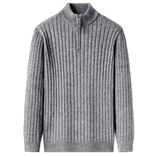 Winter Men's Quarter Zip Sweater Slim Fit Casual Knitted Turtleneck Pullover Tops4