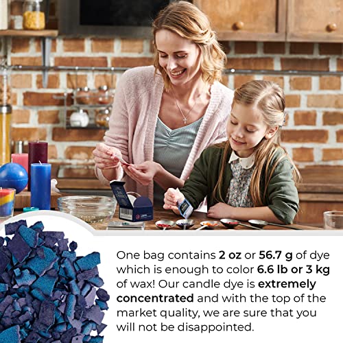 Image of Candle Shop - Aquamarine Color 2 oz- Dye Chips for Making Candles - Candle Wax Dye - A Great Choice of Colors