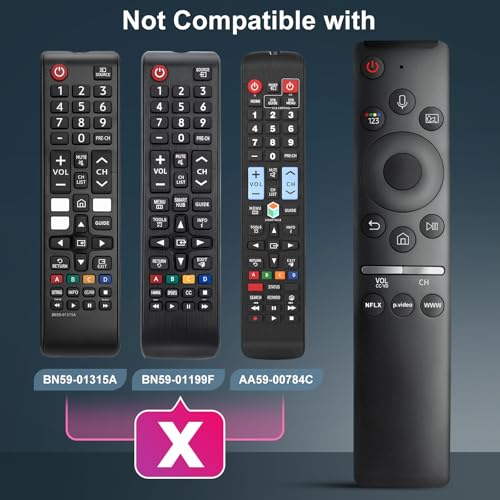 Image of EWO'S Voice Remote Compatible for Samsung Smart TV QLED UHD Frame Curved Solar 4K 8K Q60 Q70 Q80 Q90 8 Series 9 Series TU8000 AU8000 Voice Remote Control Replacement, Black
